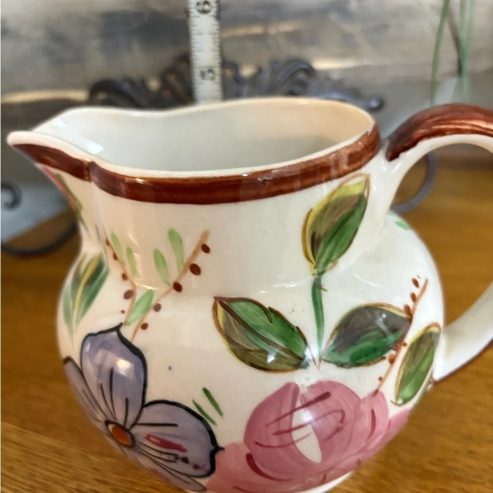 Vintage Floral Southern Blue Ridge Pottery Pitcher